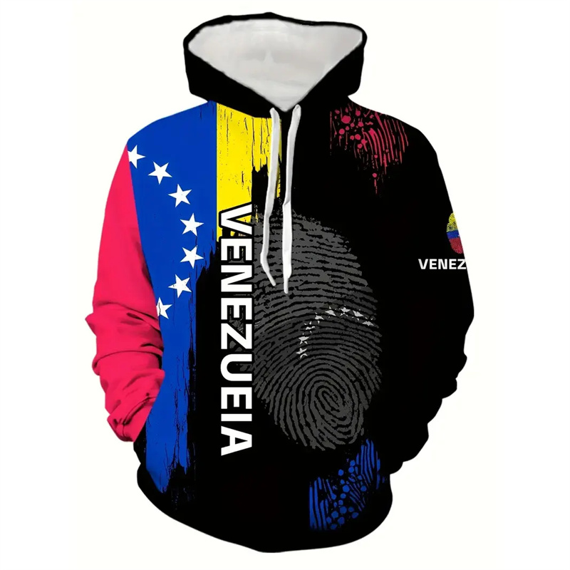 Street Fashion Brazil - Hoodie bendera Kolombia untuk pria, pullover