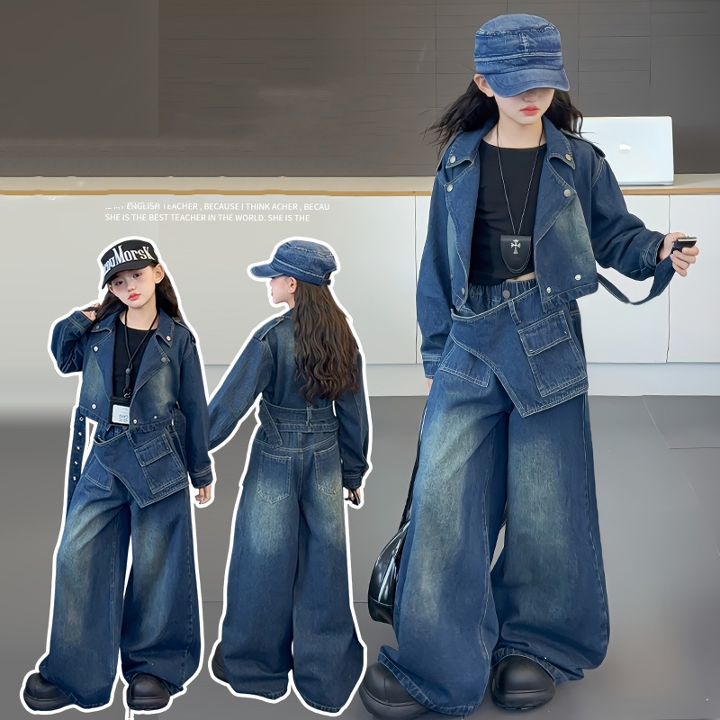 Street Fashion Korean Girl - Set Pakaian Anak Perempuan Musim Semi