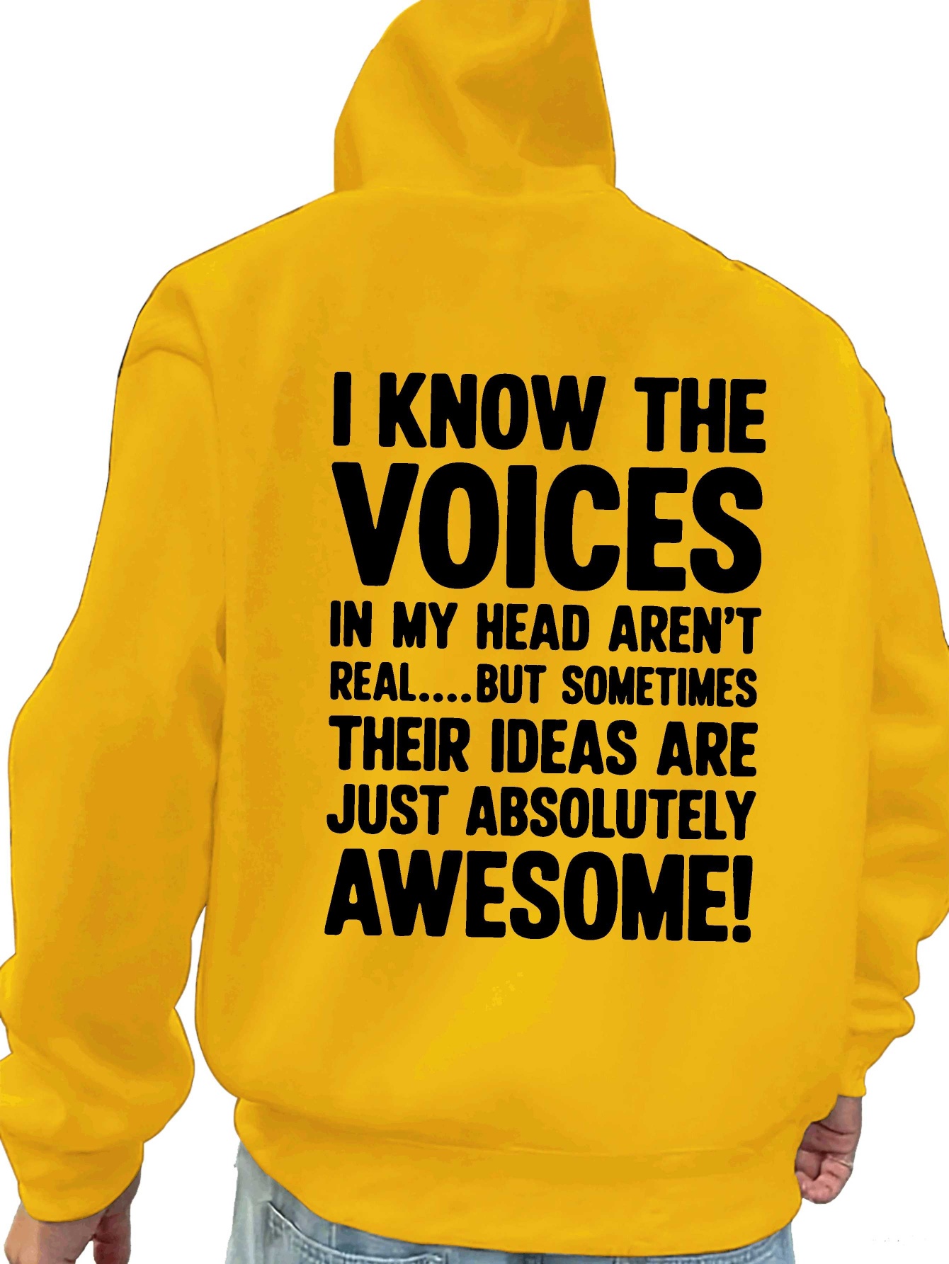 Street Fashion Quotes - Sweatshirt Bertudung Musim Gugur/Dingin dengan Sablon