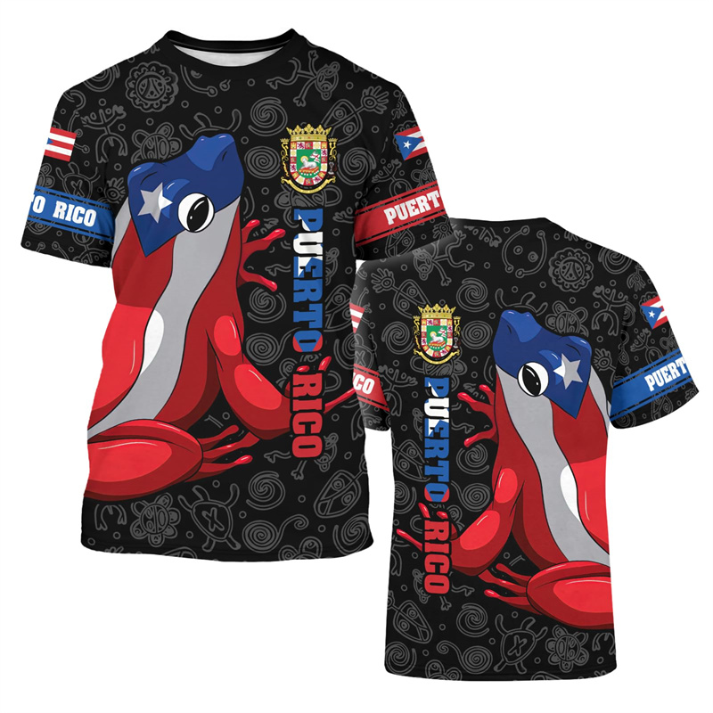 Street Fashion Usa - Kaus grafis bendera Puerto Rico baru