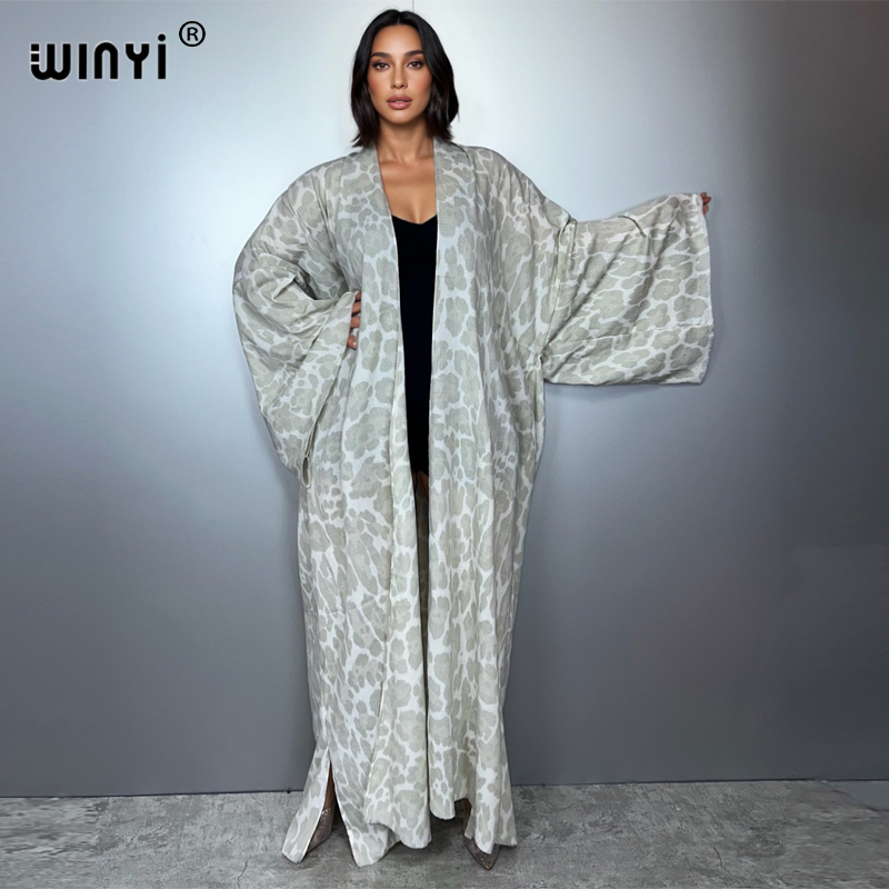 Street Fashion Kimono - WINYI kardigan musim dingin motif leopard