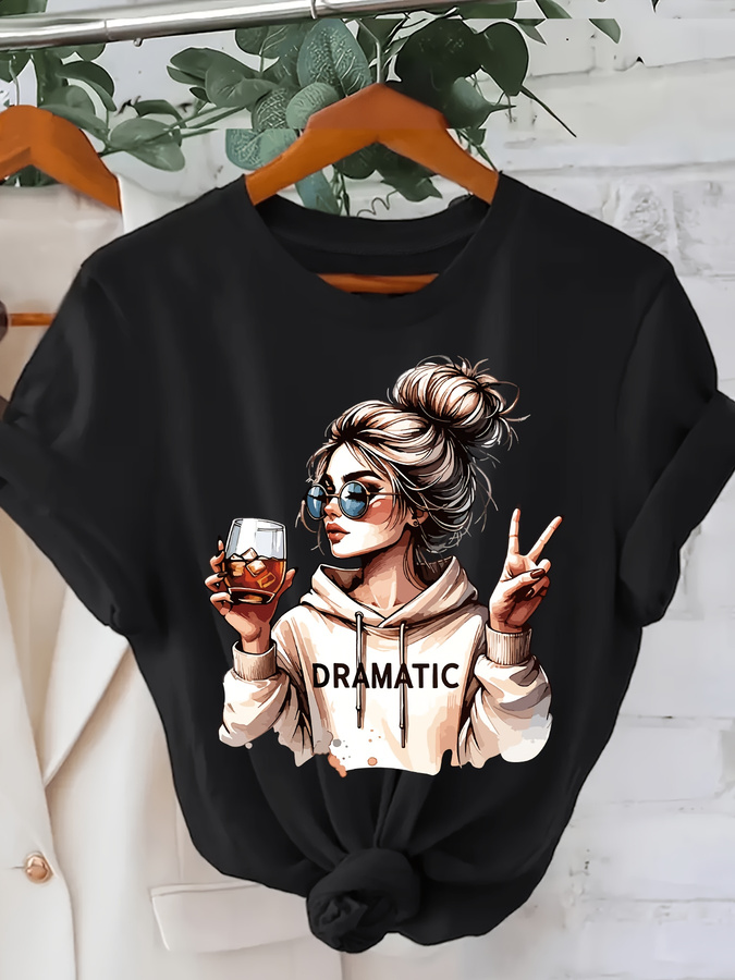 Street Fashion Trends 2025 - DRAMATIC 1pc Kaos Wanita Lengan Pendek
