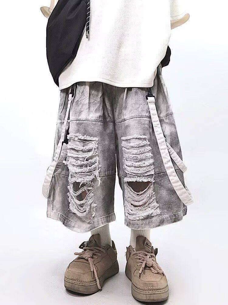 Street Fashion Style Male - Celana Jeans Pria Retro Hip-hop Model