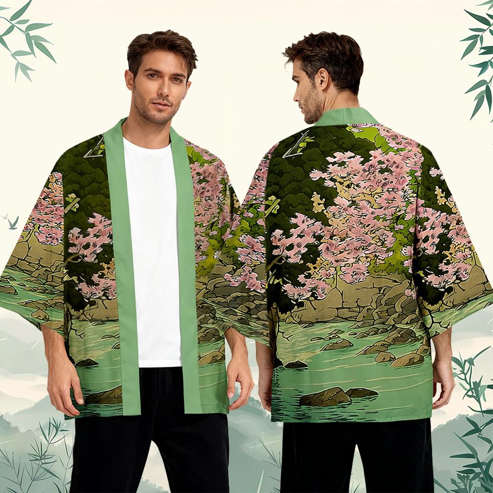 Kimono Gaya Jepang Pola Bunga  - Street Fashion Kimono ulasan dan harga