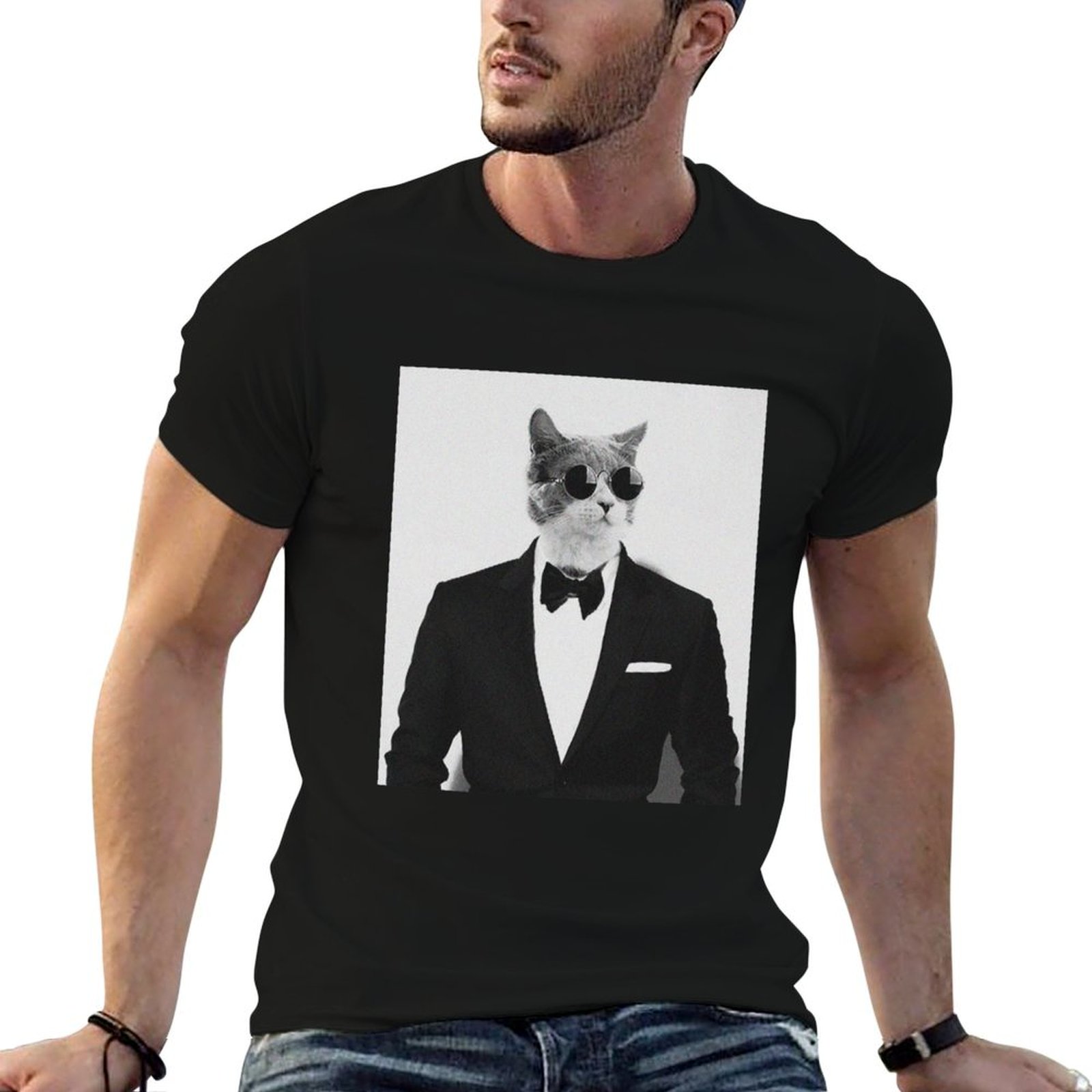 Cat in Suit: kaos kutipan lucu - Street Fashion Quotes ulasan dan harga