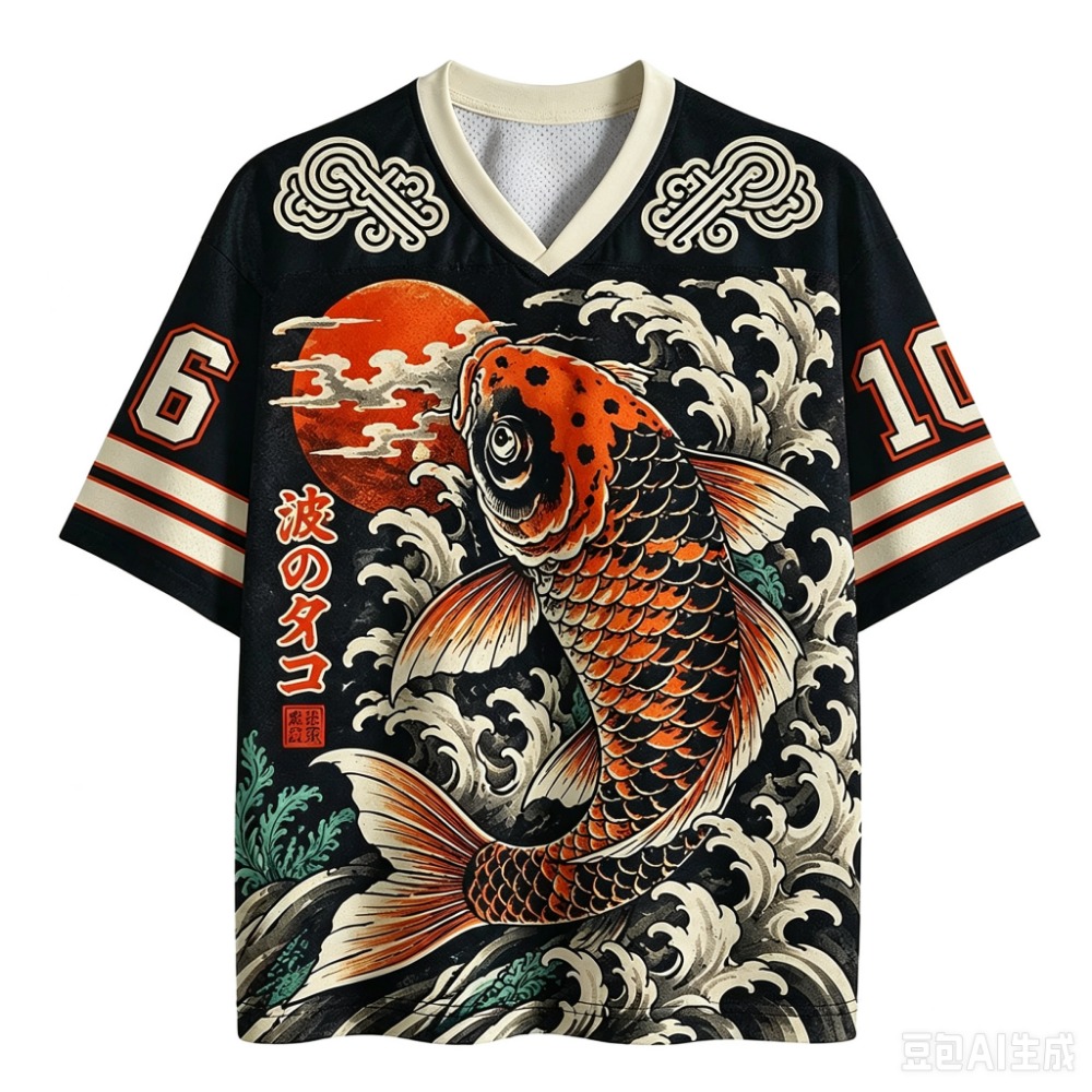 Kaos Pria V-Neck Cetak 3D Moti - Street Fashion In Japanese ulasan dan harga