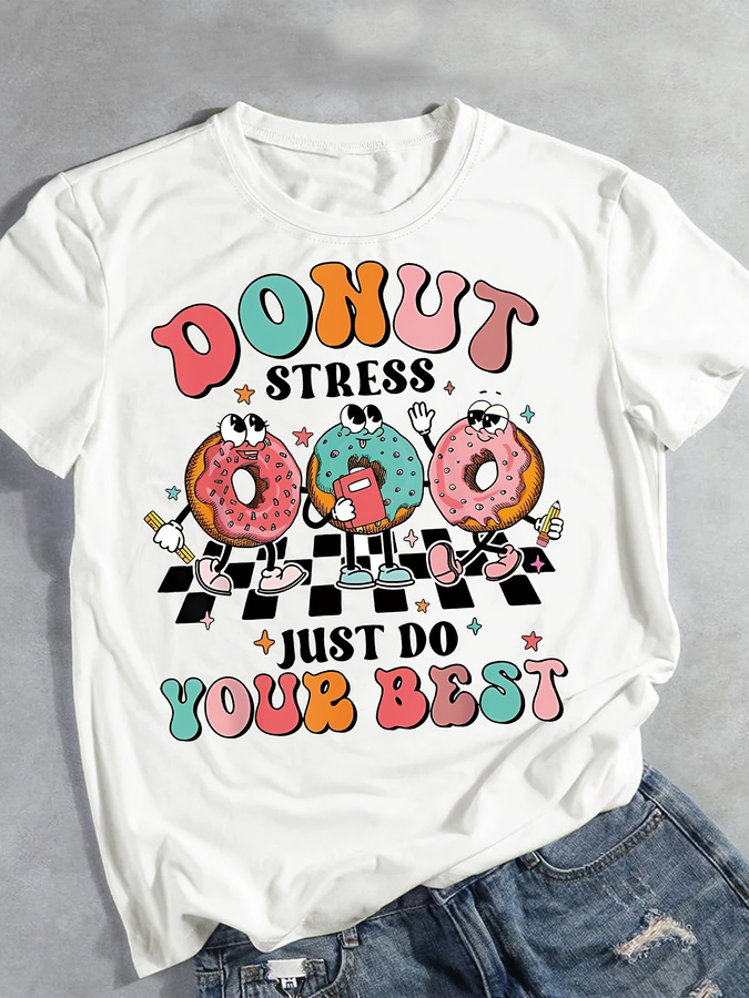 Kaos Cetak Donat Kartun, Atasa - Street Fashion Trends 2025 ulasan dan harga