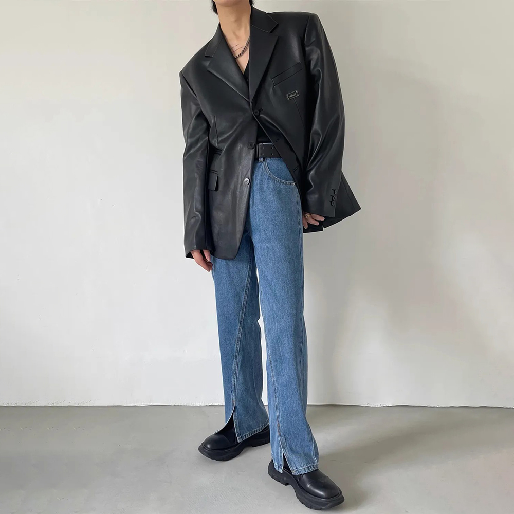 Jaket Kulit PU Lengan Panjang  - Street Fashion Trends 2025 ulasan dan harga