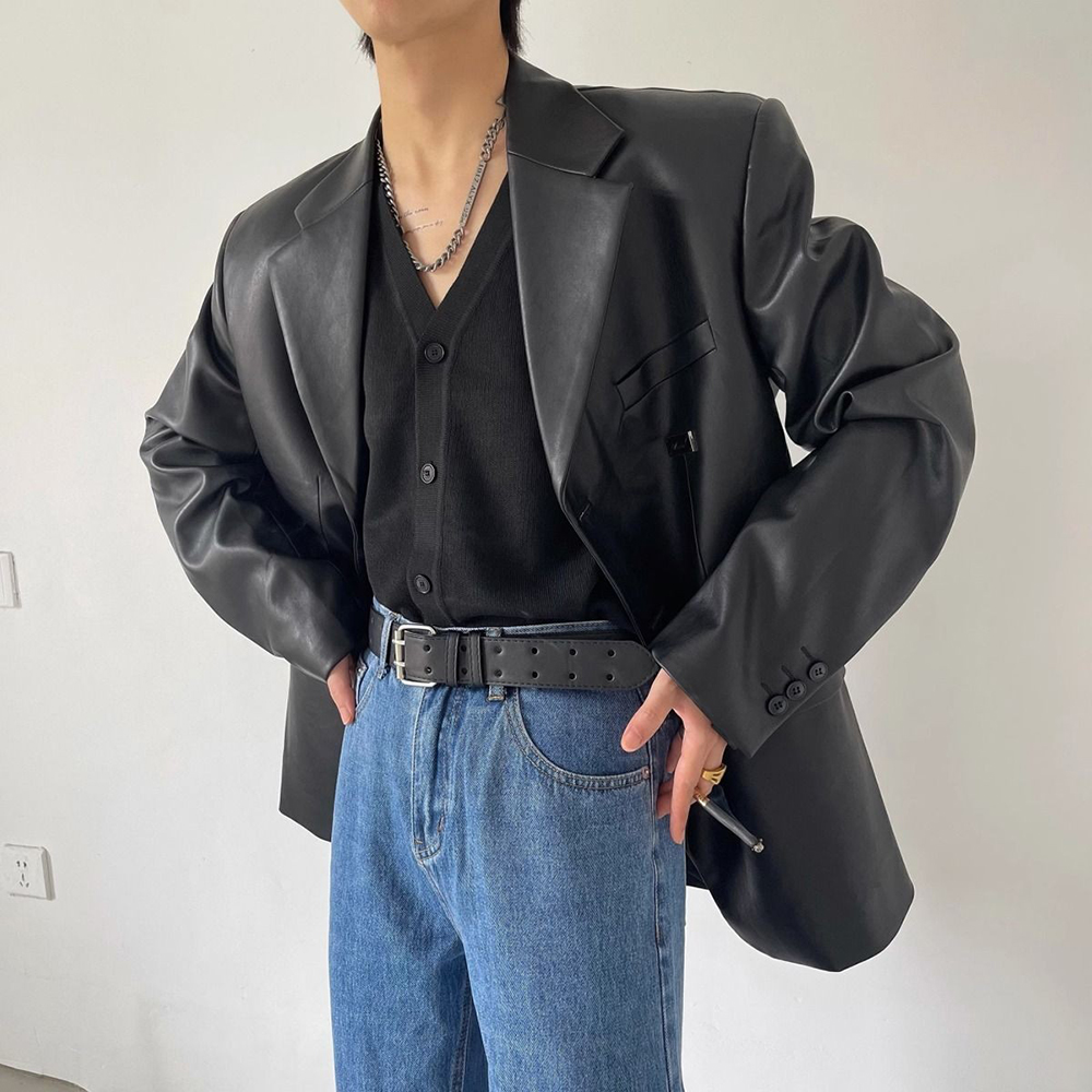 Jaket Kulit PU Lengan Panjang  - Street Fashion Trends 2025 ulasan dan harga
