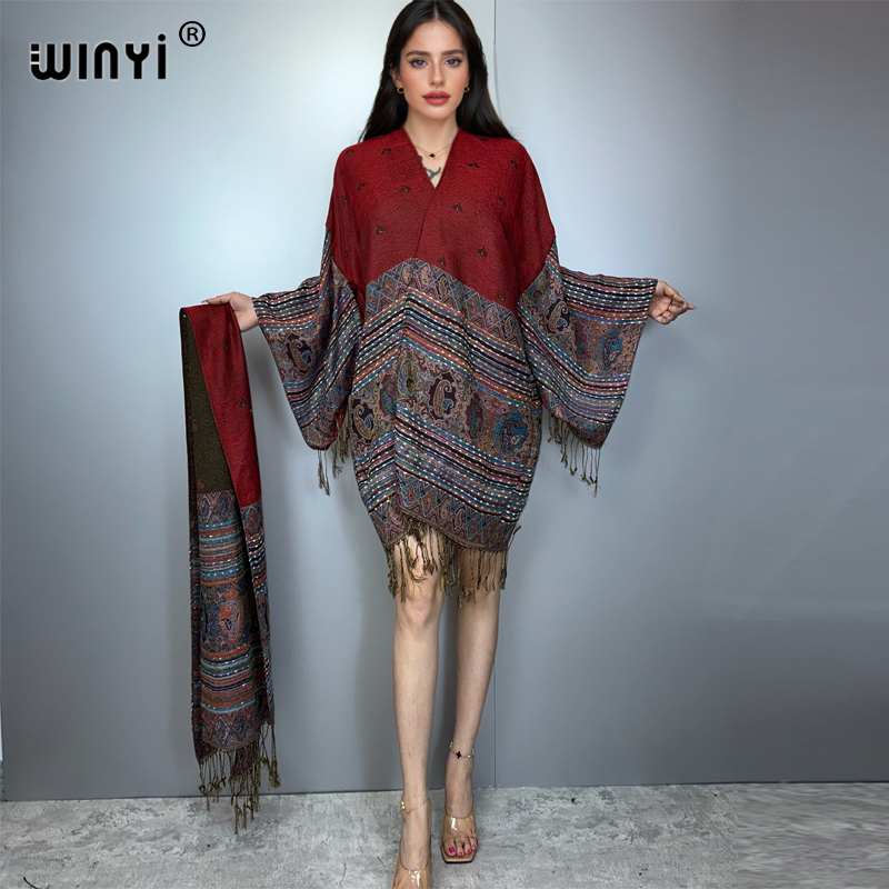 WINYI Kimono Maxi Coat Afrika  - Street Fashion Kimono ulasan dan harga