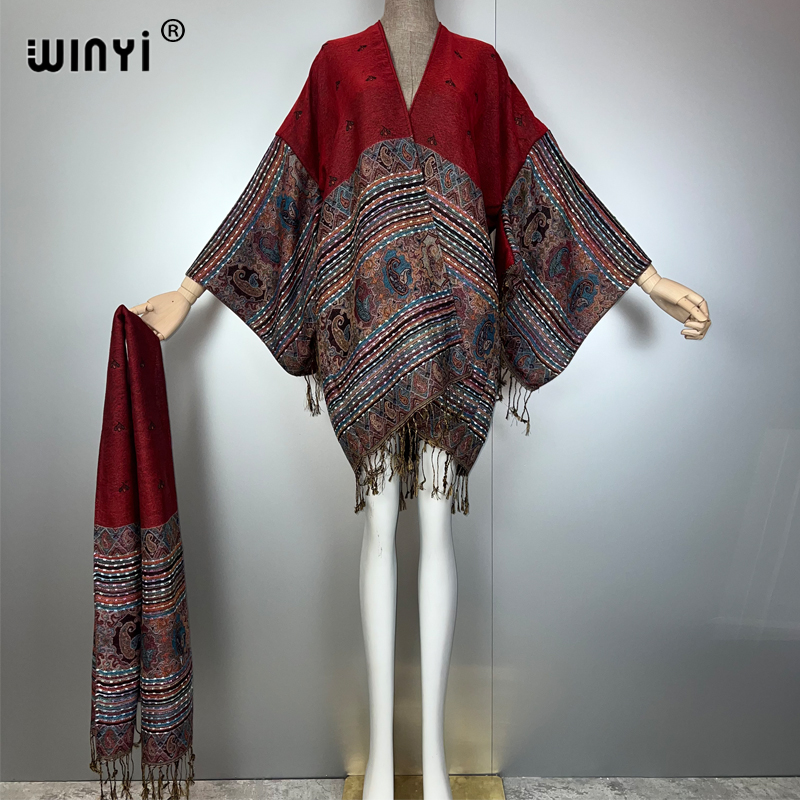 WINYI Kimono Maxi Coat Afrika  - Street Fashion Kimono ulasan dan harga
