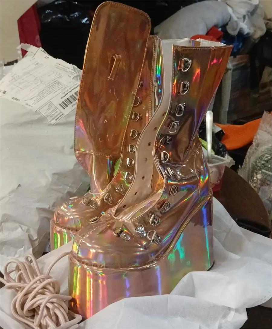 Ungu Ajaib 12.5Cm Hak Wedge Mo - Street Fashion Model ulasan dan harga