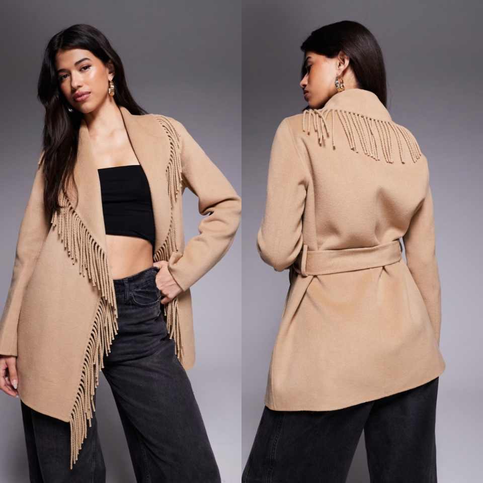 Mantel pendek mewah dengan ker - Street Fashion Events ulasan dan harga