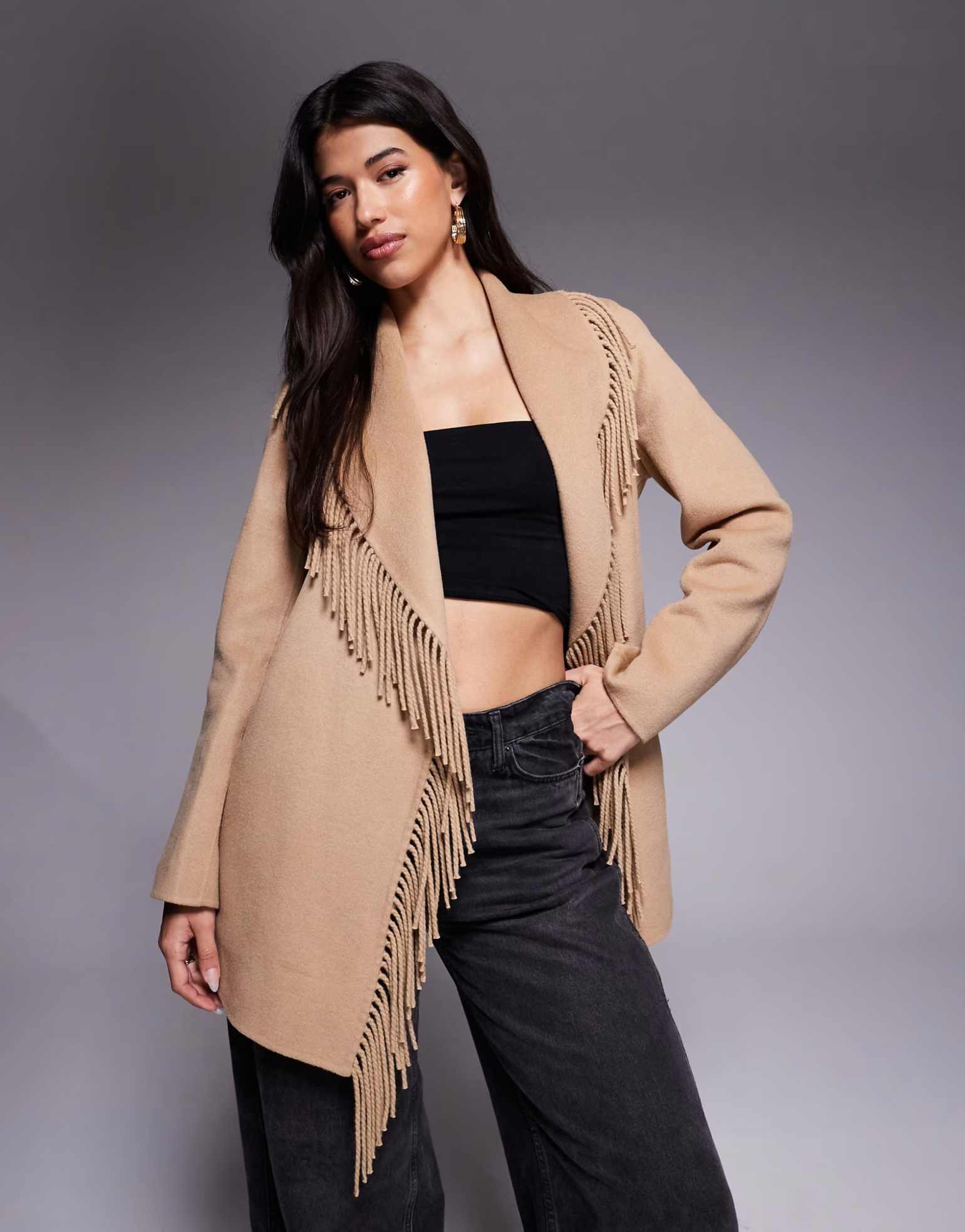 Mantel pendek mewah dengan ker - Street Fashion Events ulasan dan harga